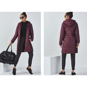 Fabletics Lucca Puffer Womens Size Medium Burgundy Maroon Purple EUC